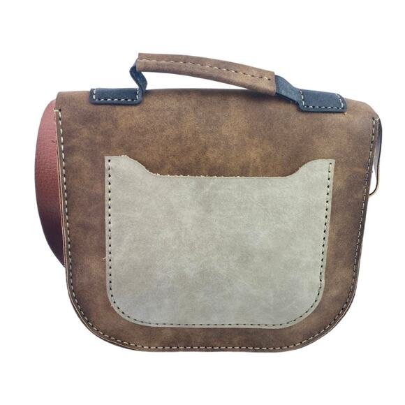 Women's Multicolor Ethnic Aztec Geomtric Faux Suede Crossbody Bag Handbag OS - Picture 2 of 4